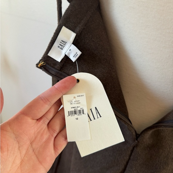 NWT Gap x Cult Gaia Brown Wool Mini Dress 12 - Picture 8 of 8